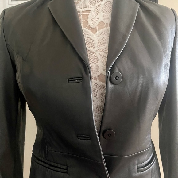 Leather jacket blazer The Limited size 2 great condition - Picture 11 of 13